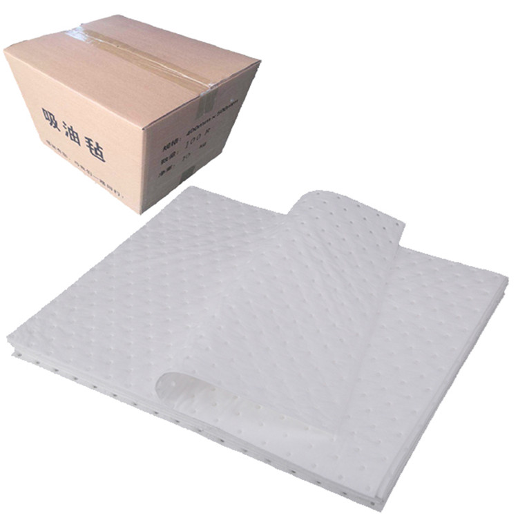 Safety 100% PP fabrics oil absorbent sheet for Oil spill of environmental cleaning company
