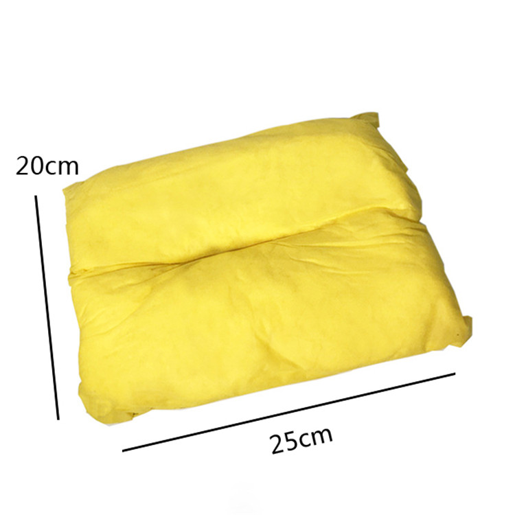 Customized environment hazardous sorbent pillow in the workplace spill