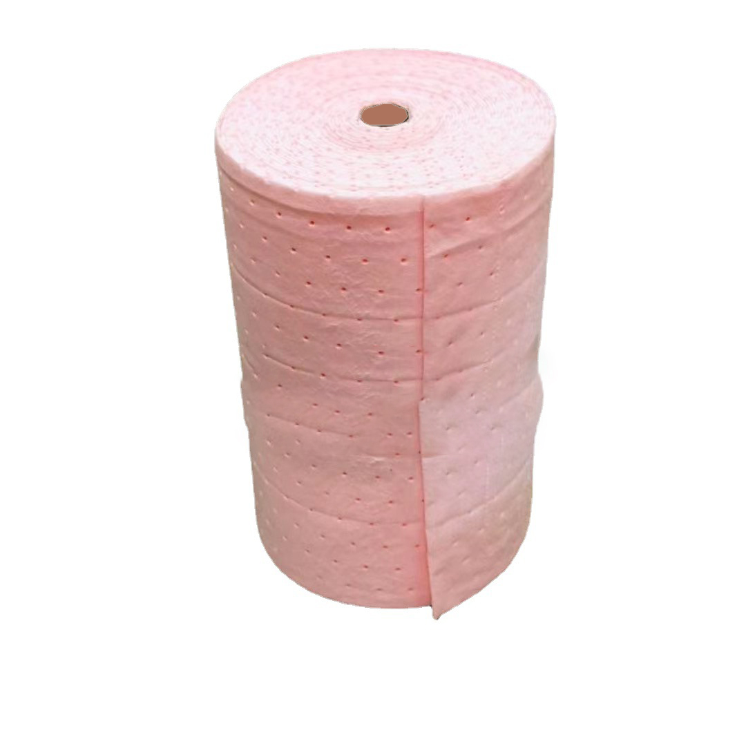 Microfiber 100% PP fabrics hazardous sorbent roll for acid spill control